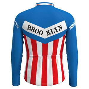 FLEECE Lined Winter Long Sleeve Jersey Brooklyn Blue