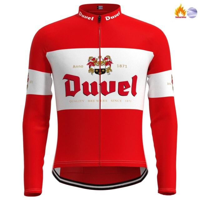 FLEECE Lined Winter Long Sleeve Jersey Duvel Red