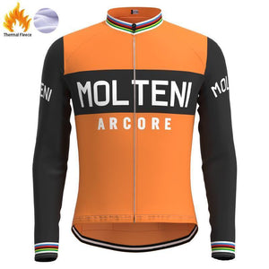 Molteni Orange FLEECE Retro Top & Bib Set