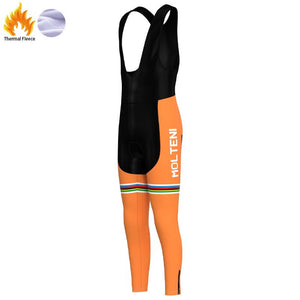 Molteni Orange FLEECE Retro Top & Bib Set