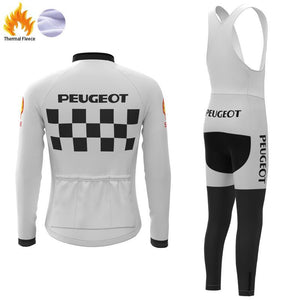 Peugeot White FLEECE Retro Top & Bib Set